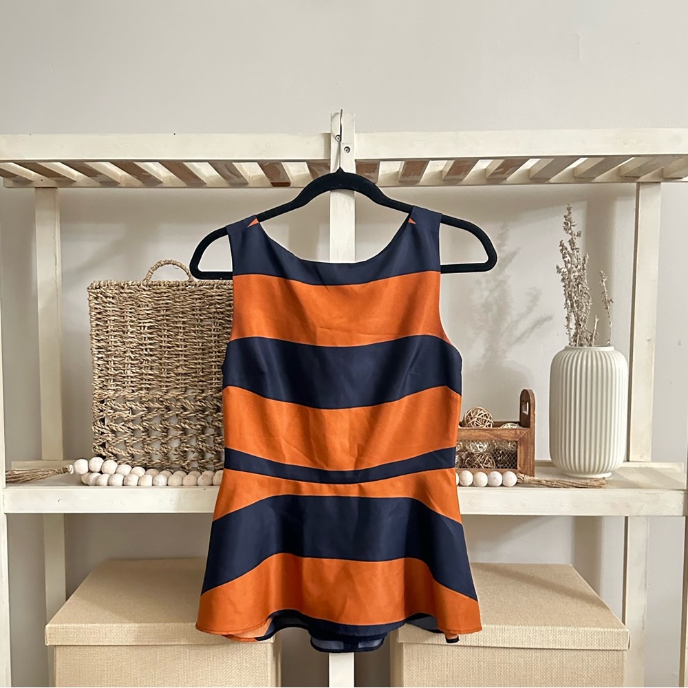Banana Republic Rugby Striped Peplum Blouse | Sz 4